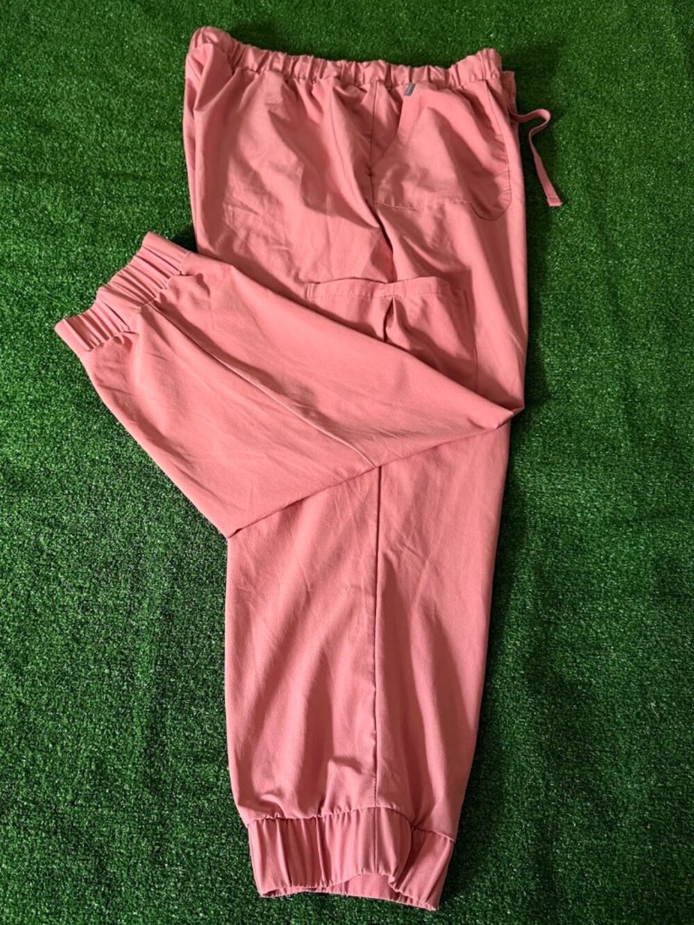 Hanes Comfort Fit Scrub Jogger Pants Women's Plus 3XL Rose Pink Cargo Stretch